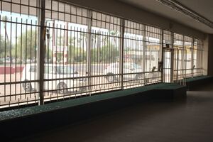 Main showroom front windows.